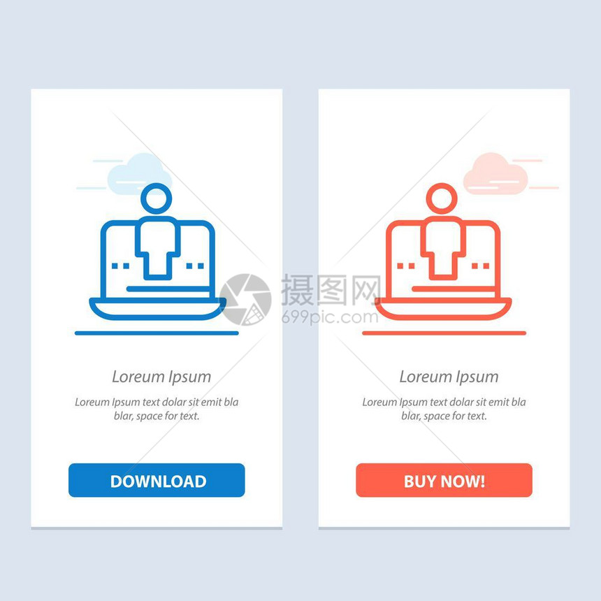 计算机数字膝上型技术营销蓝色和红下载现在购买网络部件卡模板图片