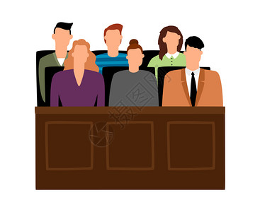 陪审员陪审团判员法庭公诉人插画