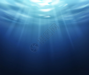 冲绳海水族馆夏季海洋闪亮的深水矢量背景设计图片