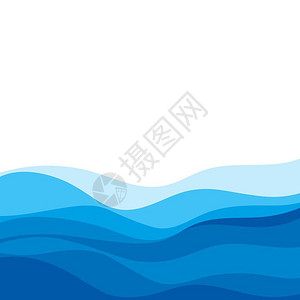 白色波浪抽象海浪波纹矢量背景图插画
