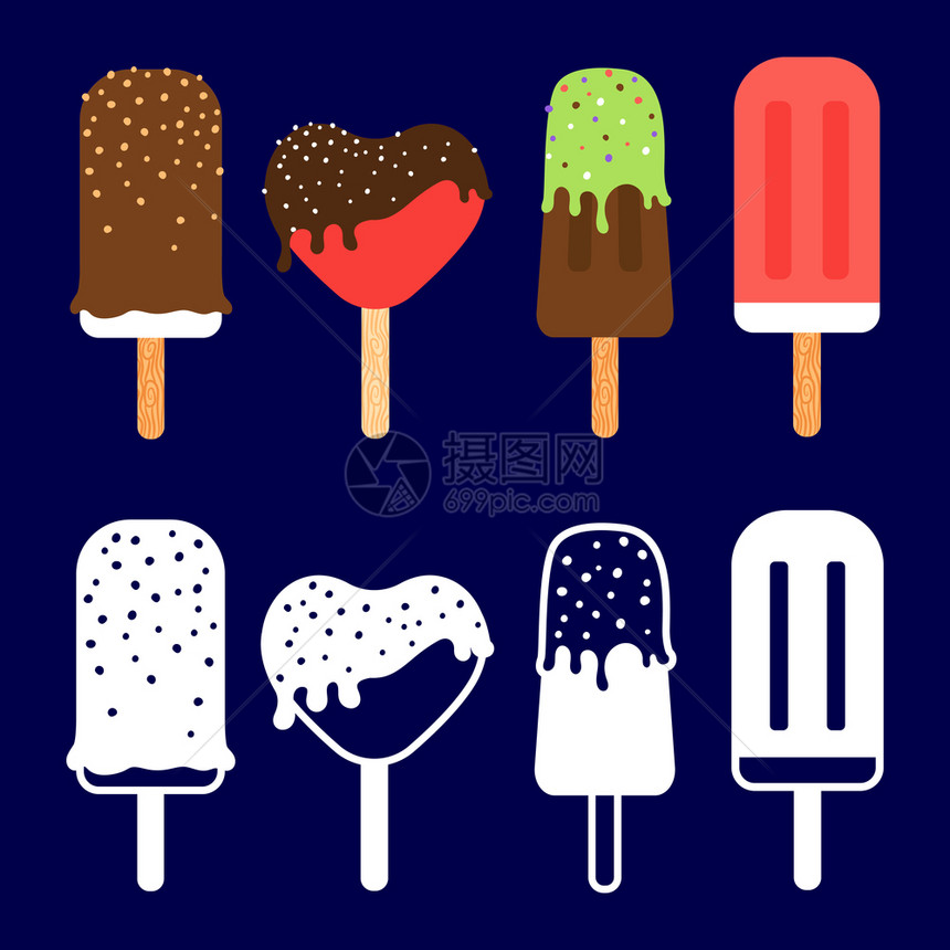 冰淇淋矢量插图图片
