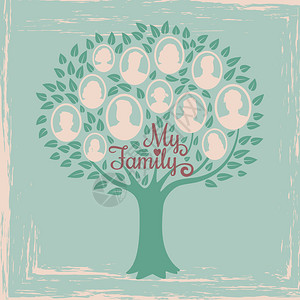 传统基因树家族矢量说明家族历史树群共同关系家族树矢量说明图片