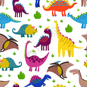 可爱的彩色恐龙计图片