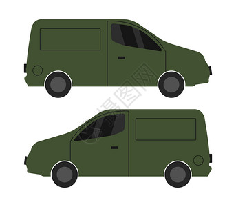 墨绿色客货面包车左右对比图图片