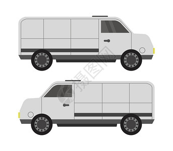快速货车大型运输面包车设计对比图插画