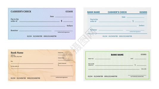 支票素材支票模板空白银行支票上面写有结流模式和钞票的水印凭单或优惠券纸票空白支模型矢量设置检查模板空白银行支票上面写有结流模式上面写设计图片