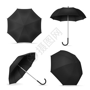 雨伞手机端模板3d写实雨伞模型插画