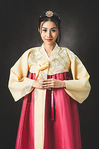 穿着传统韩国服装韩国妇女高清图片