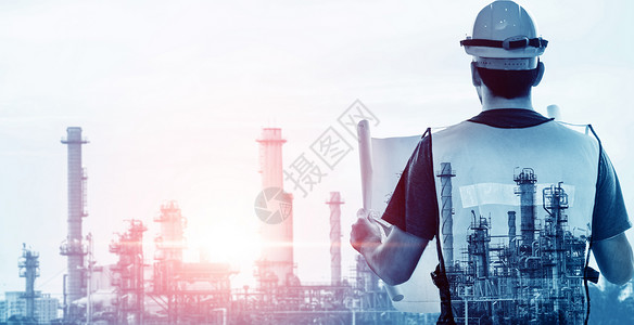 工厂工人电力和能源业务石油天然气和化炼油厂设计图片