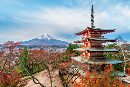 秋天日本著名的富士山高清图片