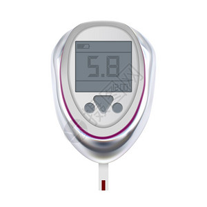 分析仪用于测量和监血糖尿病的数字设备健康检测分析器设备模板符合实际情况3d插图葡萄糖测量仪医疗电子设备矢量插画