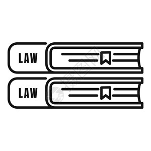 法律书图标大纲法律书向量图标用于在白色背景上孤立的网络设计法律书图标大纲样式背景图片