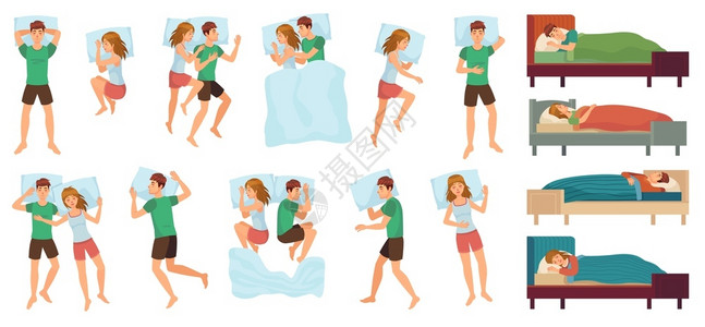 男女睡在床上着男女在不同的位置上已婚成年夫妇睡在一起男女不同的位置上图片