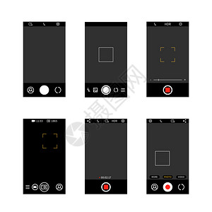取景器现代社交媒体移动应用程序ui照片框架设计相机置按钮矢量筛选模板智能手机相屏幕界面设置按钮矢量模板设计图片