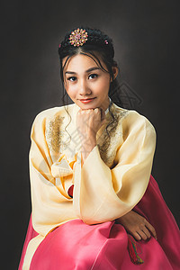 韩国女孩穿着传统韩服图片
