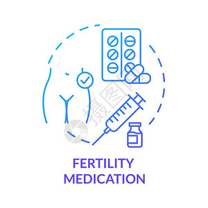 药物援助妇科治疗药丸和物生殖技术概念细线插图病媒孤立的大纲图片