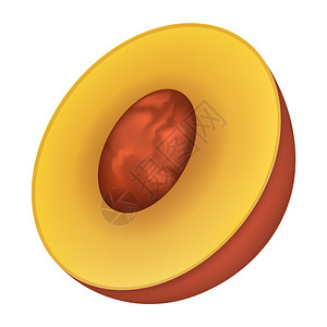 切开的桃矢量元素图片
