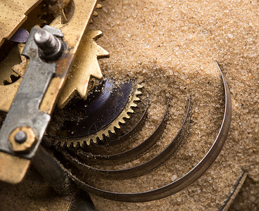 机械耐力沙砂时钟齿轮高清图片