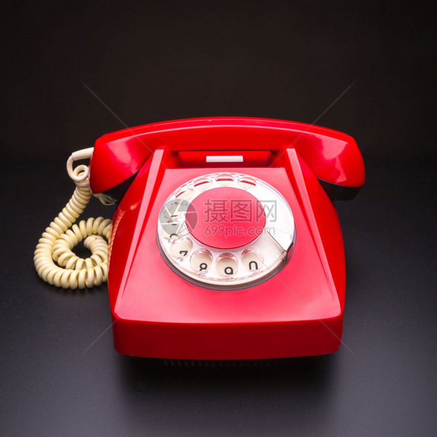 旧红色电话的宏图片