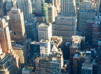 曼哈顿市中心与摩天大楼全景美国高清图片素材