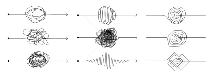 箭头坏混乱的心态将概念与自由手草图混为一谈将概念与黑手困难的思维过程与概念箭头绳子混乱的心态草笔将黑手画成纸图片
