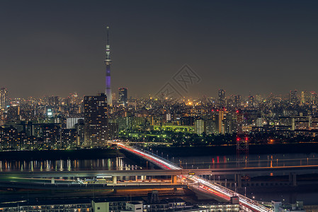 日本东京天空城市景色和夜生活图片