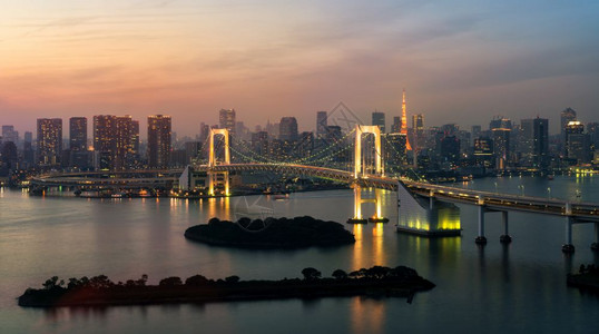 东京天线有塔和彩虹桥东京日本图片