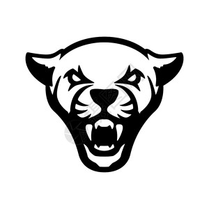 猎豹标志美洲熊头号标志体育队徽章吉祥物矢量说明的设计要素插画