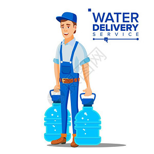 水供应服务人员送水工人图片