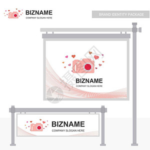 相机广告公司广告标注带有相机志的独特设计用于网络设计和应用程序界面也可用于信息图矢量示插画