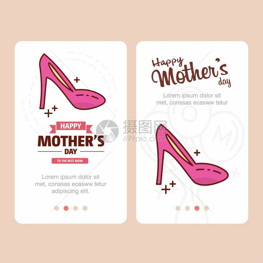 mother带有丑闻标志和粉红色主题矢量的日卡用于网络设计和应用程序界面也可用于信息图矢量图片