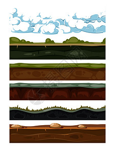 冰草移动游戏应用程序的地貌背景图形土壤示移动游戏应用程序的地貌背景插画
