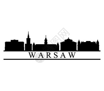 波兰华沙王宫波兰城市剪影设计图片