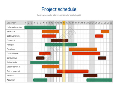 项目概述项目时间表图概览规划时间表矢量图项目信息表业务计划插画