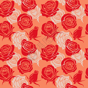 玫瑰线禁止进入以玫瑰为无缝模式古老的爱抽象矢量背景粉红的玫瑰鲜花的插图古老爱抽象矢量背景插画