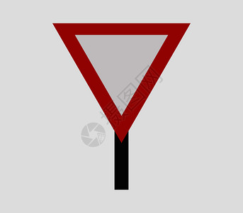 路标图标上的白色三角形中位信号设计说明图插画