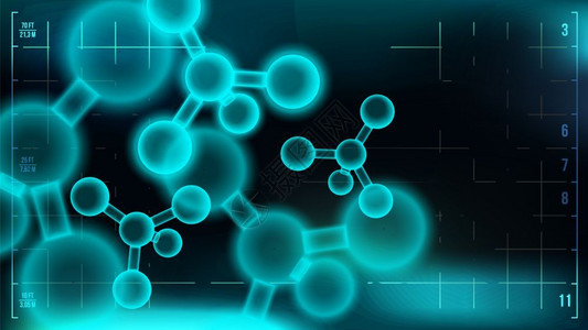 分子背景矢量化学现代技术细胞或原子结构图解科学化公式医横幅抽象设计结构图解插画