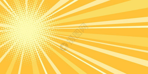 黄色爆炸粉尘黄色太阳流行艺术背景插画