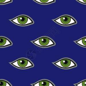 绿眼补矢量无缝模式显示有眼睛的设计背景绿眼睛补矢量无缝模式图片