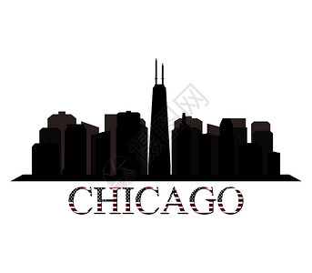 芝加哥城市剪影图片