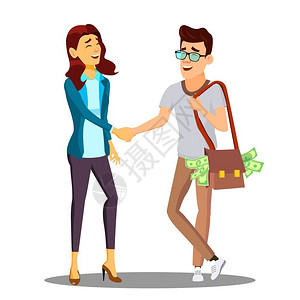 贷款经理妇女与客户矢量握手插图贷款经理妇女与客户矢量握手图片