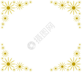 黄色野花花边矢量图图片
