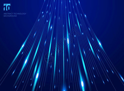 高膳食纤维在深蓝色背景技术概念下激光线模式和运动糊不清设计图片