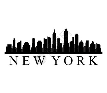纽约城市建筑剪影图片