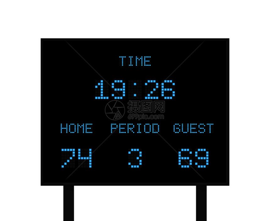 具有足球或得分竞争的矢量数字电子板具有结果竞争的记分板用信息显示记分板图片