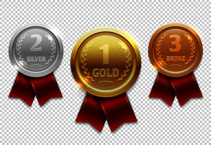成就金银和铜奖章图片