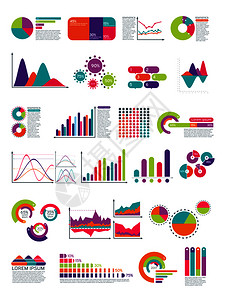 彩色流程背景矢量统计图表网站布局模板彩色图表和商业示标带有流程的infograph元素矢量统计图表网站布局模板插画