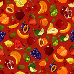 夏季水果矢量背景图片