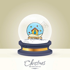 小房子水晶球背景图片