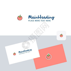 具有商务卡模板的番茄病媒标识类型优雅的公司身份图片